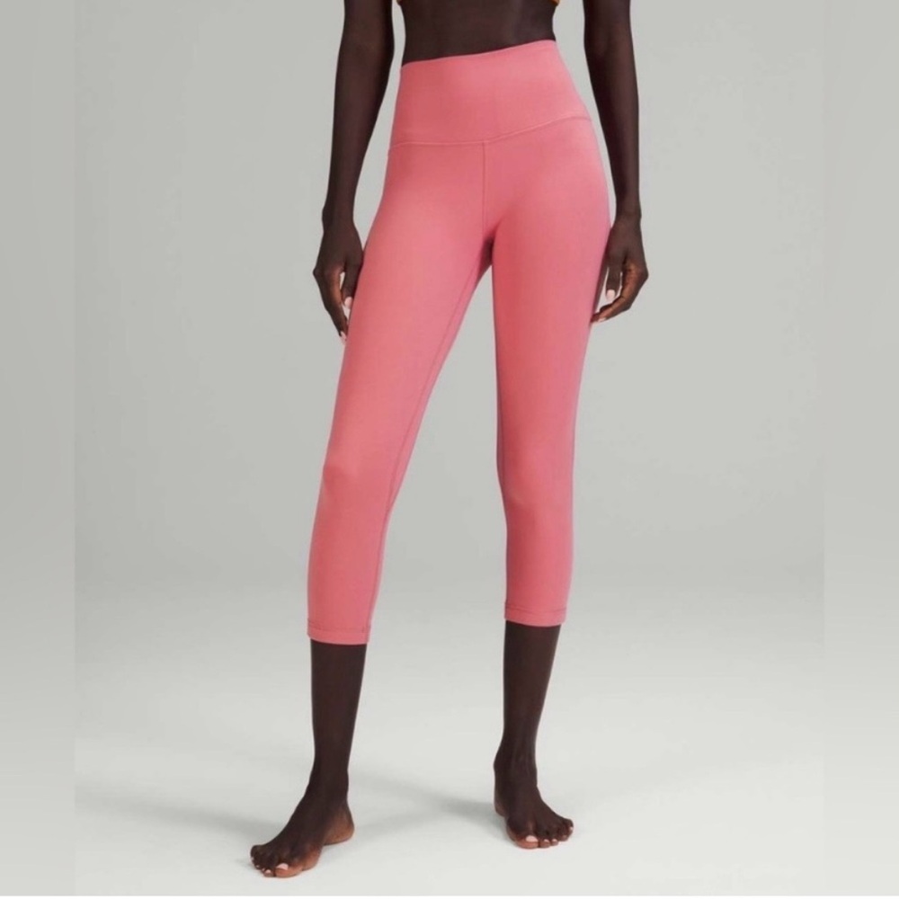Lululemon Double-lined Align High-Rise Rose Pink Cropped Leggings Size 10
